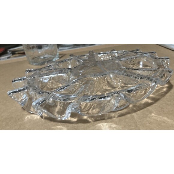 Muurla Finland Crystal Glass Candle Holder. Snowflake Form for 5 Tealights. 70’s - Picture 9 of 16